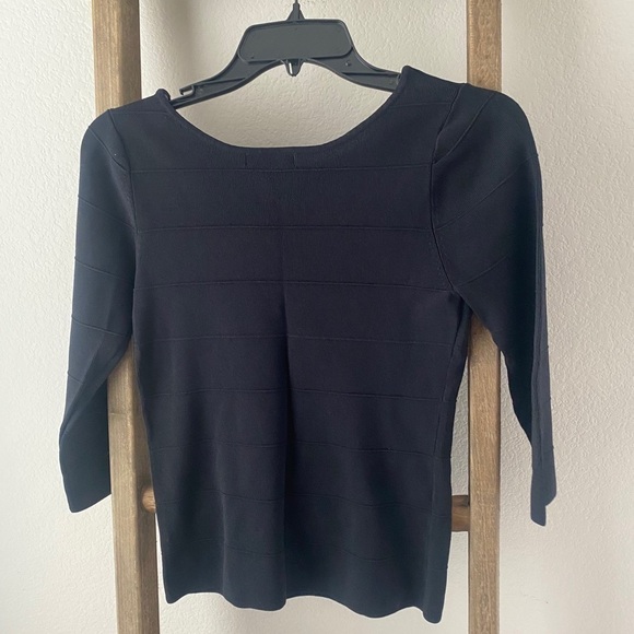 Black knit quarter sleeve top - attitude size M - Picture 4 of 4